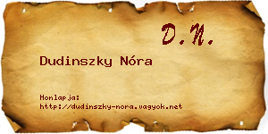 Dudinszky Nóra névjegykártya