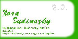 nora dudinszky business card